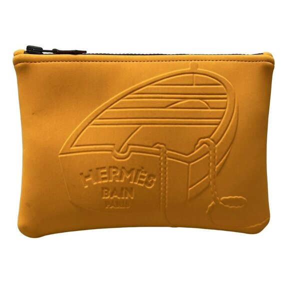 Auth HERMES Neovan Thalassa PM - Orange Polyamide Elastane Pouch - Picture 1 of 12